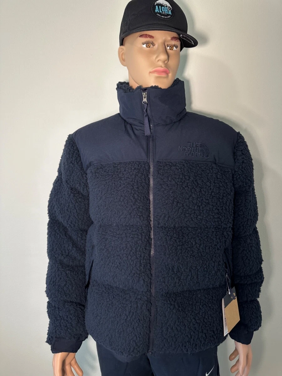 Mens TNF The North Face Sherpa Nuptse Down Jacket Unisex Size M Navy Blue NWT