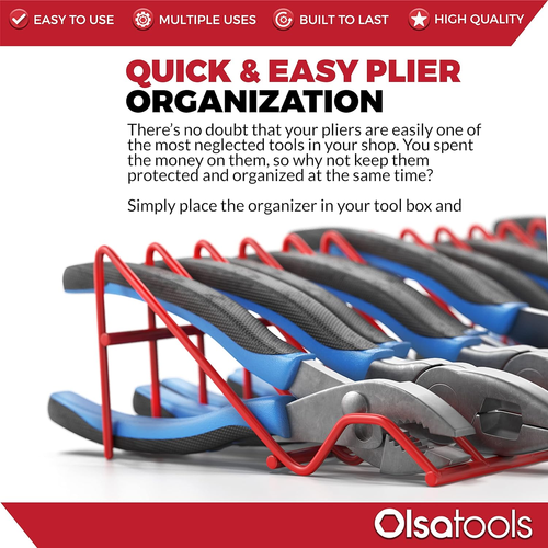 Pliers Rack Tool Drawer Storage Organizer Holder Metal Craftsman Toolbox Garage - Picture 5 of 7