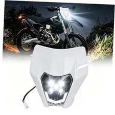 Dirt Bike Headlight,24W 1800lm LED Motorcycle Front Light Headlight Kit White