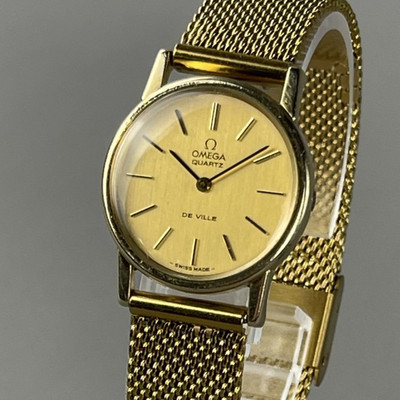 OMEGA De Ville Vintage Ladies Watch 24mm Quartz Brand New Band 591.012 Cal.1350