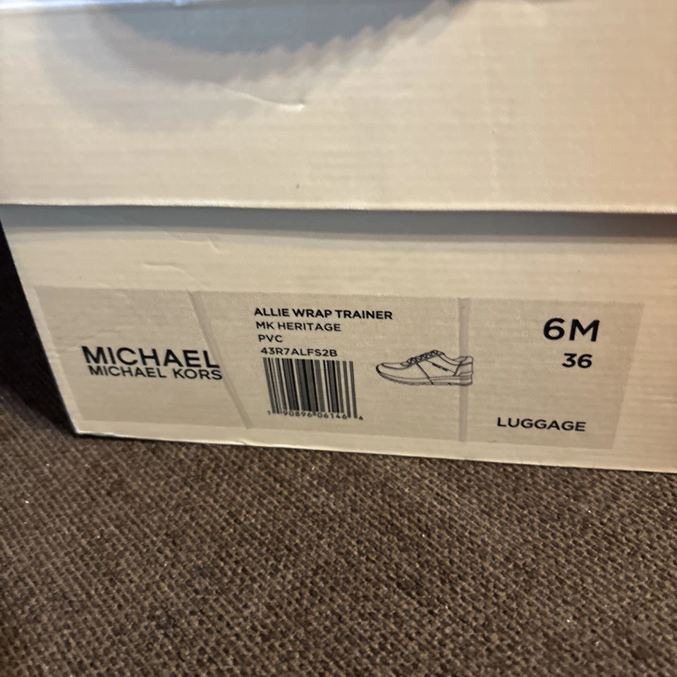 MICHAEL MICHAEL KORS Allie Heritage Logo and Leather Sneaker Size 6m With Box - Image 3 of 4