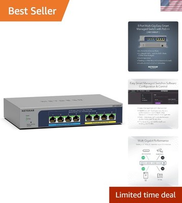 Elegant 8-Port Ultra60 Ethernet Switch with Easy Management & Lifetime Support