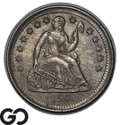 1856 Seated Liberty Half Dime, Album Toned Choice BU++, Nice Strike