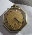 Antique Gruen veri thin Gold Filled Octathin Octagon Pocket Watch 17j adj. works