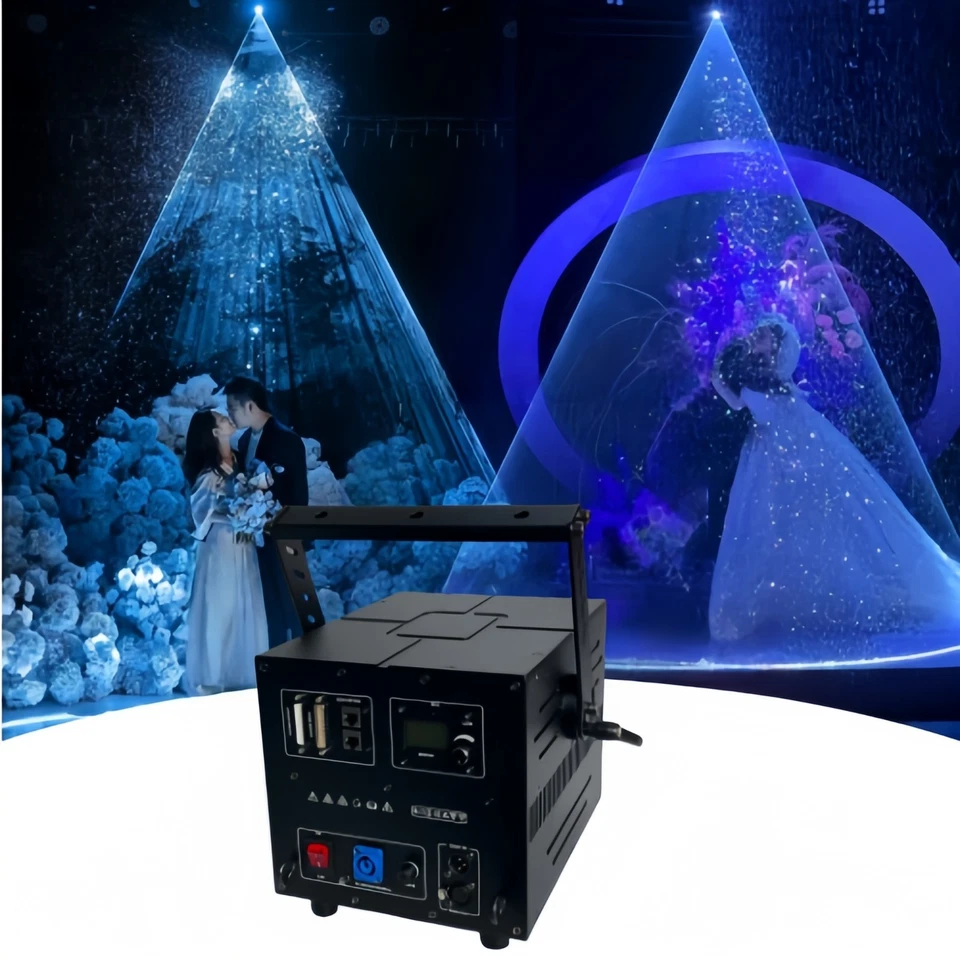 10W RGB Animation 3D Laser Stage Light Projector ILDA DMX DJ Club Party Wedding - Image 2 of 4