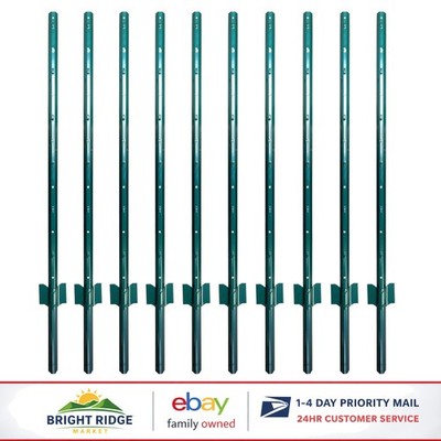 Weather-Resistant Metal Fence Posts Pack of 10 for Outdoor Applications