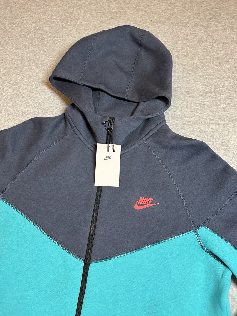 Nike Tech Fleece Full Zip Hoodie Dusty Cactus / Blue Men's Sz M