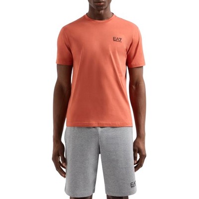 EA7 Herren T-Shirt Core Identity Regular Baumwolle Pima Orange Größe L C...