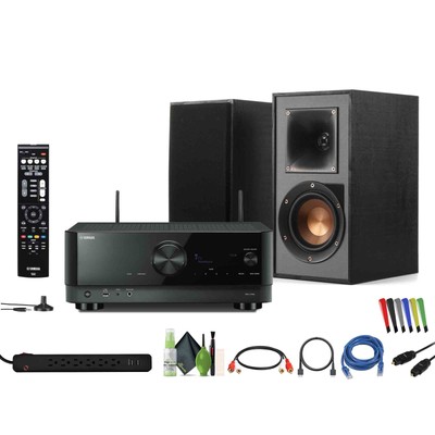 YAMAHA RX-V4A 5.2-Channel AV Receiver with MusicCast + Klipsch R-41PM Bookshelf