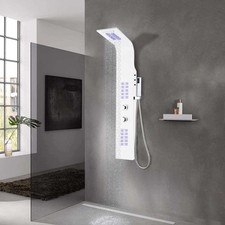 Image of Shower Panel Unit Aluminium 20x44x130 cm White