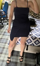 Boohoo 10 Nancy Blue Pencil Dress Party Wedding Spaghetti Straps