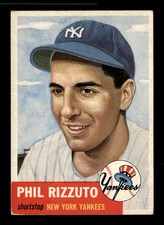 1953 Topps #114 Phil Rizzuto (HOF) VG/VG-EX Baseball Card
