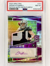 2023 PANINI SPECTRA NEON PURPLE PATCH AUTO #201 AIDAN O'CONNELL RC /30 SSP