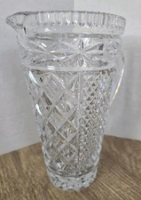 Vtg Toscany 24% Lead Crystal Heavy 32oz Pitcher Diamond Design Yugoslavia