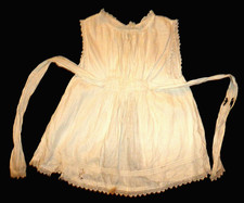 Rare Antique Children’s Cotton Lawn & Handmade Lace Pinafore Apron, c1900 A.F.
