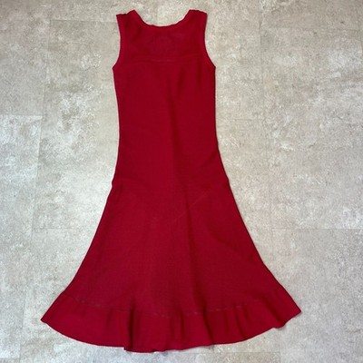 Alaia Stretch Knit Red Dress Size 36 / Small 