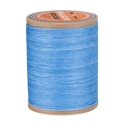 Round Waxed Thread for Leather Sewing, 240 Yards / 220m, 420D, Peacock Blue