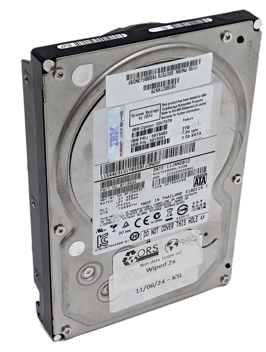 Hitachi Internal Hard Disk Drives 7200 RPM Rotation Speed 2TB