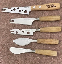 BOSKA Holland 5Pc mini CHEESE knife set LIFE collection OAK minty OOB