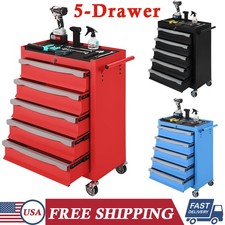 5-drawer Tool Chest Rolling Tool Cart Large Capacity Tool Storage Cabinet Wkeys