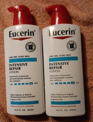 2 Pc Eucerin Intensive Repair Body Lotion for  Dry, Skin, 16.9 oz Pump  (M17)