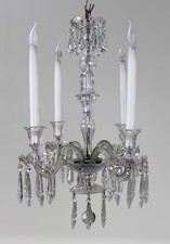 Mid-Century Cut Glass and Crystal Four-Arm Chandelier, c.1950
