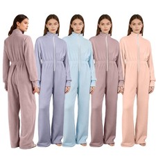 Womens Bodysuit Fleece Dancewear Long Sleeve Jumpsuit Ballet Full Body Costume