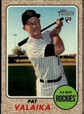 2017 Topps Heritage #692 Pat Valaika Bright Yellow Backs