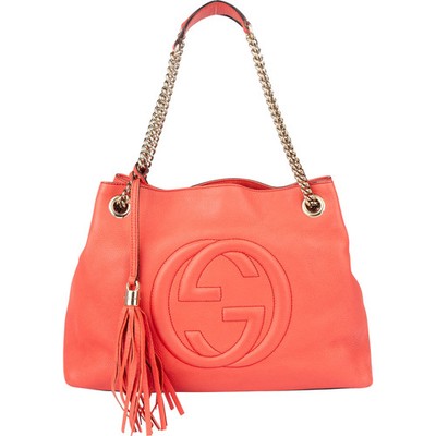 Gucci Coral Leather GG Soho Crossbody Bag Tasche