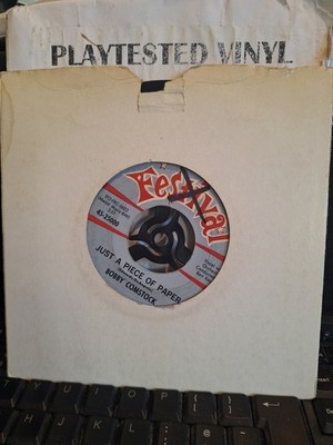 BOBBY COMSTOCK JUST A PIECE OF PAPER / GARDEN OF EDEN FESTIVAL VG+ VINYL 7'' 45
