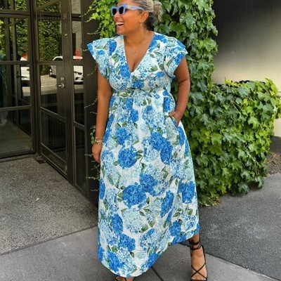 decjuba drop waist dress Sadie Spliced Maxi Dress
