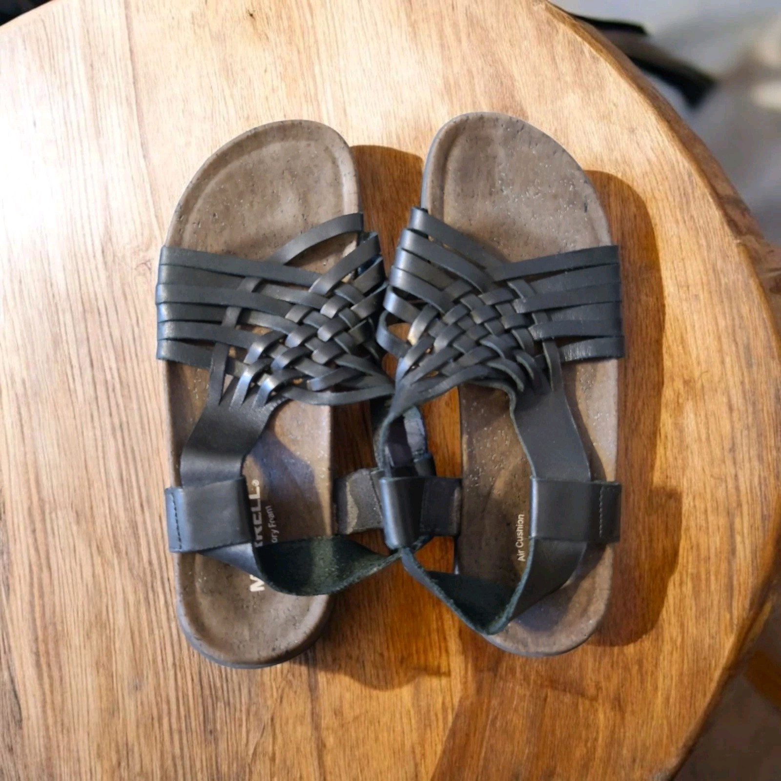 Merrell Memory Foam Air Cushion Sandali Donna Marrone Sughero Nero 7