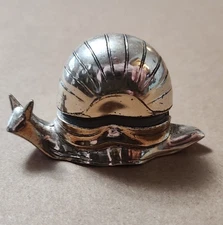 Vtg Silver Plate Gilt Metal SNAIL SHELL Open Salt Deror Dining Table Figural Box