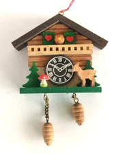 Christian Ulbricht Cuckoo Clock Germany Wood Vintage Ornament Deer Mushroom