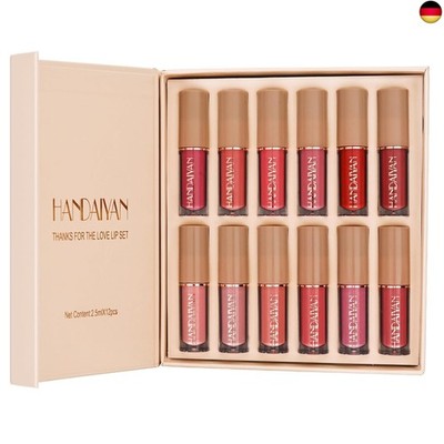 12 Colors Matt Ink Lippenstift Set Velvet Nude Rose Pink Waterproof Long-Lasting