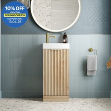 Bathroom Vanity Unit Basin Sink Free Standing 400mm Door Cabinet Storage Wood