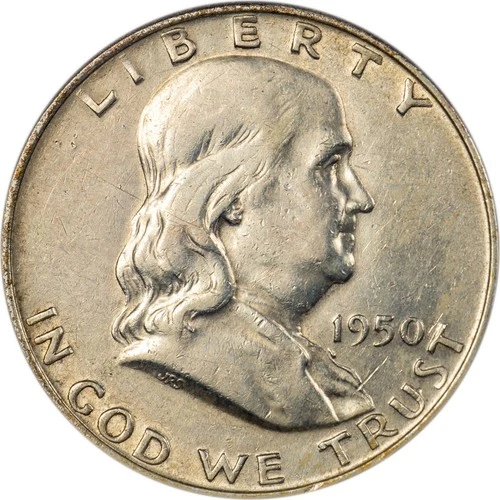 1950-D Franklin Half Dollar - AU!