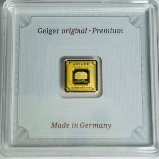 1 Gram Geiger 24K Gold 999.9 Bullion Certified in Assay Square Bar #B0998845