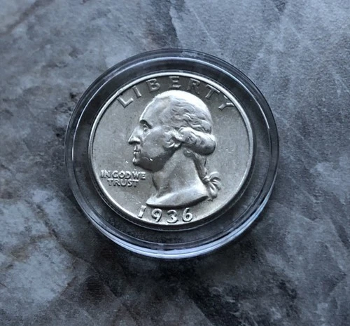 1936 SILVER WASHINGTON QUARTER. BU Condition.