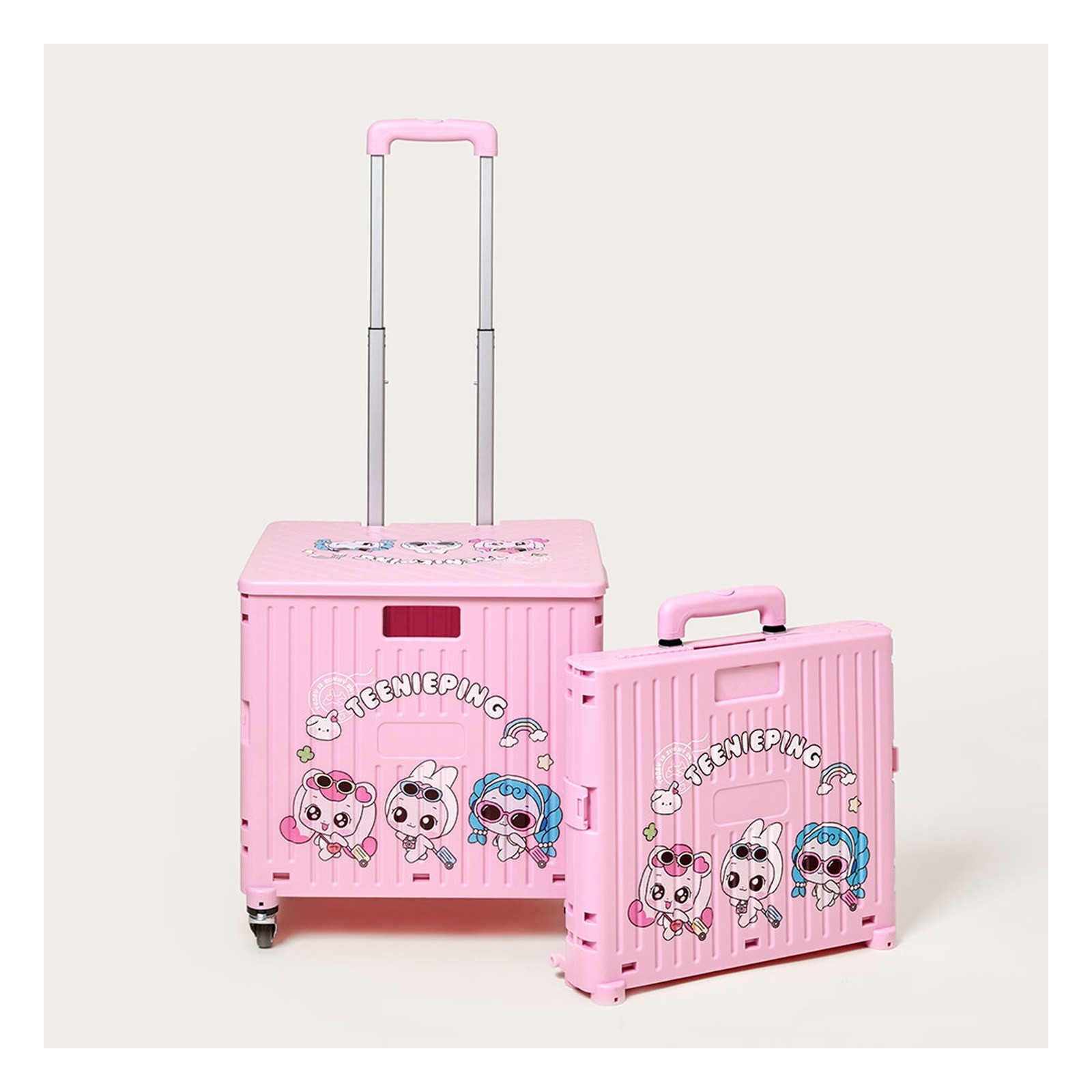 Heartsping Hatchu Life Folding Cart Shopping Trolley Korean Official Kawaii