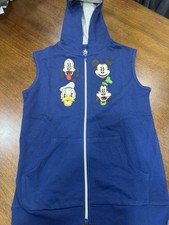 Disney Parks Mickey And Friends Zip Up Hooded Vest Large NWOT