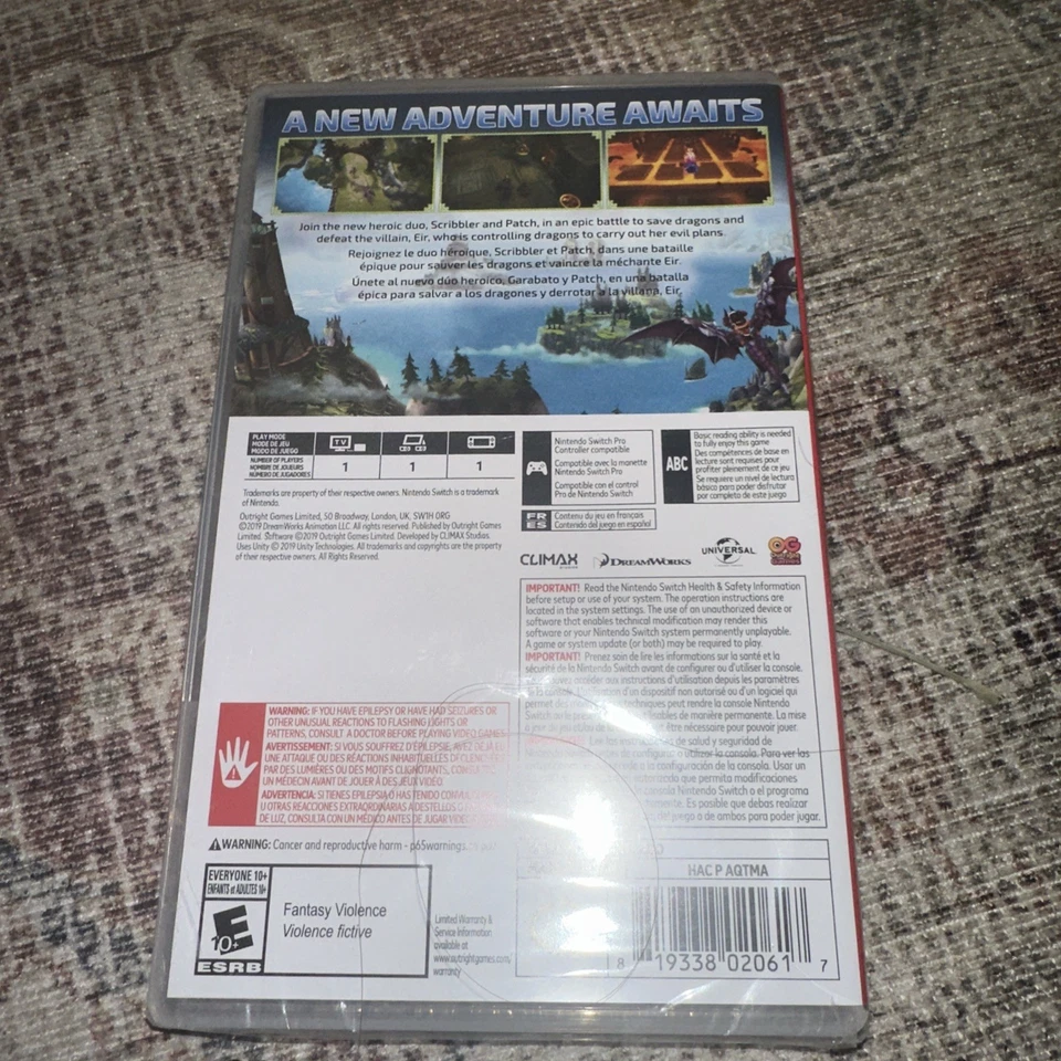 DRAGON DAWN OF NEW RIDERS NINTENDO SWITCH DREAMWORKS BRAND NEW FACTORY SEALED - Image 2 of 2