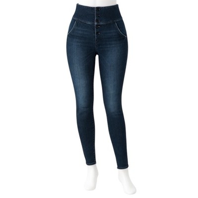 Frame Jeans Women s 28 Blue Washed Button Fly High Waist Stretch Skinny Denim So