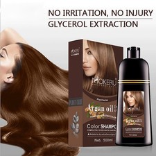 500ml Hair Dye Shampoo Natural Black Permanent Instant Dye Hair Color Shampoo UK