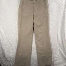 Evan-Picone Women's Tan Flat Front Straight Leg Dress Pants Size 8 Dry Clean