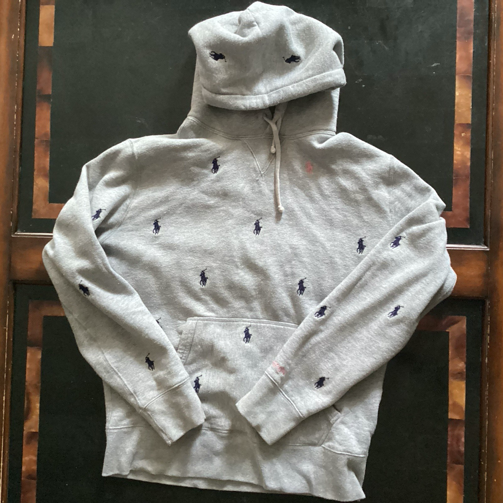 Ralph Lauren Polo Rosa Pony Felpa con Cappuccio M Grigio