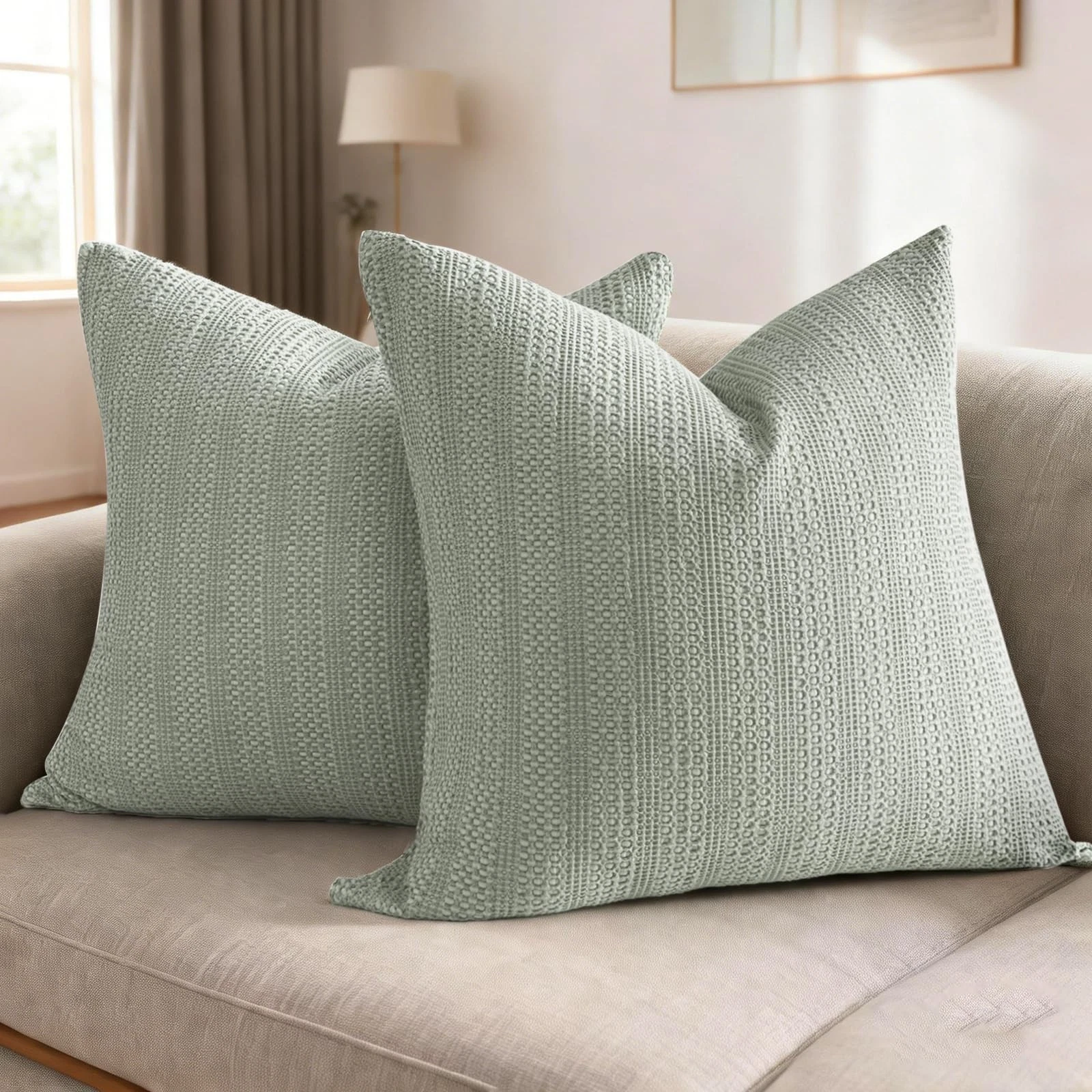 24x24 Pillow Covers Set of 2 Euro Sham Pillow Covers Cotton Euro Pillow Shams...