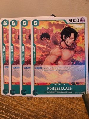 [4x] Portgas.D.Ace OP09-035 Starter Deck 28: GREEN/YELLOW Yamato Regular
