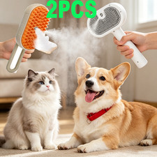 2 Pet Steam Brush Dog Hair Brush Cat Hair Brush Electric Steam Spray - / 