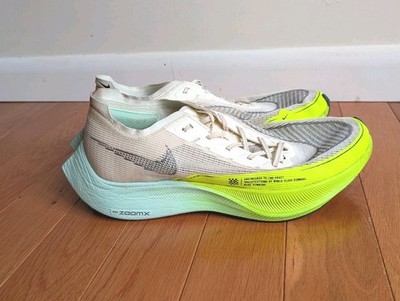 Nike ZoomX Vaporfly Next% 2 Mens 8.5 White Volt Racing Shoes Hannah Size 7 - Nike ZoomX Vaporfly Next% 2 White Volt Racer Blue  main image 4
